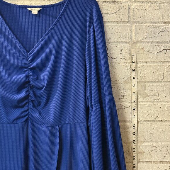 Cato Plus Size Ruched Front Tunic 22/24W - Royal Blue - Picture 3 of 9